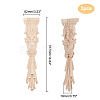 SUPERFINDINGS 2Pcs Rubber Wooden Carved Decor Applique WOOD-FH0001-78-6
