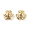 Brass Micro Pave Cubic Zirconia Bead Cap KK-H452-28G-1