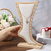 Foot Shaped Bamboo & Velvet Anklet Display Stands ODIS-WH0030-140B-3