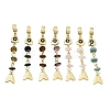 Brass Pave Cubic Zirconia Clear Cubic Zirconia & Gemstone & Enamel European Dangle Charms GG-CBA3401-01G-A-1