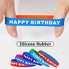 Gorgecraft 30Pcs 5 Colors Word HAPPY BIRTHDAY Silicone Cord Bracelets Set Wristband BJEW-GF0001-14A-6