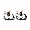 Alloy Enamel Pendants ENAM-M046-11G-E-2