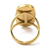 Oval 304 Stainless Steel Enamel Open Cuff Rings for Women RJEW-F166-25G-02-3
