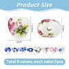 45Pcs 9 Colors Handmade Printed Porcelain Beads PORC-HS0001-12-2