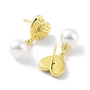 Heart Rack Plating Brass Studs Earrings for Women KK-Z038-03G-2