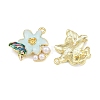 Alloy & Enamel & ABS Plastic Pearl Pendants PL-CBA415D-36G-2