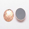 Faceted Glass Oval Cabochons GGLA-F008C-11-2