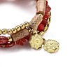 Bohemian Handwork Multi-Colored Stone Beaded Bracelet AJEW-Z038-01B-3