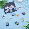 20Pcs 2 Colors UV Plating Rainbow Iridescent Acrylic Enamel Beads SACR-TA0001-70-5
