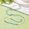 Evil Eye Lampwork & Glass Seed Beaded Elastic Waist Bead Chains NJEW-C00020-03-3
