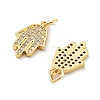 Rack Plating Brass Micro Pave Clear Cubic Zirconia Pendants KK-C063-13G-2