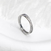 304 Stainless Steel Micro Pave Clear Cubic Zirconia Finger Rings for Women FS-WG1B662-06-1