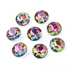 Pointed Back & Back Plated Glass Rhinestone Cabochons RGLA-J012-8mm-001VO-1