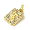Rack Plating Brass Micro Pave Clear Cubic Zirconia Charms KK-G501-01T-G-2
