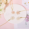 Flower Alloy Glass Charms Ceiling Fan Pull Chain Extenders HJEW-GL00012-4