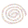 Faceted Rondelle Glass & Round 304 Stainless Steel Beaded Chains CHS-G026-01KCG-03-3