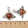 Synthetic Goldstone with Clear Cubic Zirconia Pendants G-G133-02P-27-3