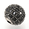 Brass Micro Pave Cubic Zirconia Beads ZIRC-Q013-10mm-143B-2