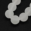 Frosted Natural Gemstone Quartz Crystal Round Beads Strands X-G-L093-6mm-04-2