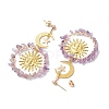 Vintage Natural Amethyst Ear Studs EJEW-JE05807-05-5