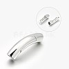 Curved Tube 304 Stainless Steel Magnetic Necklace Clasps STAS-N065-22-1