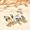 304 Stainless Steel Two Tone Stud Earrings EJEW-F355-05GP-01-5