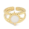 Ion Plating(IP) 304 Stainless Steel Enamel Cuff Finger Rings RJEW-L107-081G-01-2
