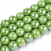 Electroplate Opaque Glass Beads Strands GLAA-T032-P8mm-AB06-1
