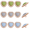 15Pcs 3 Colors Alloy Shank Buttons BUTT-GF0003-43-1