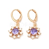 Brass Micro Pave Cubic Zirconia Leverback Earrings EJEW-K300-06G-4
