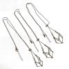 3Pcs 304 Stainless Steel Bar Link Chains Macrame Pouch Empty Stone Holder for Pendant Necklaces Making NJEW-AB00028-1