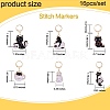 Alloy Enamel Cat Pendant Locking Stitch Markers HJEW-SW00038-2