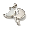 Rack Plating Brass Natural White Shell Pendants LS-KK-U025-06P-01-2