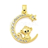 Brass Micro Pave Clear Cubic Zirconia Pendants FIND-Z044-03D-1