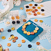 120Pcs 6 Colors 2-Hole Wood Flower Buttons BUTT-TA0001-40C-8