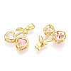 Brass Micro Pave Cubic Zirconia Charms X-KK-N254-227G-2