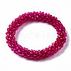 Faceted Transparent Glass Beads Stretch Bracelets BJEW-S144-002F-03-2