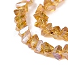 Electroplate Transparent Glass Beads Strands EGLA-Q139-01A-A04-3