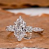 Brass Micro Pave Clear Cubic Zirconia Finger Rings FS-WG5249E-05-2