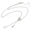Brass Pave Clear AB Cubic Zirconia Bowknot Star Pendant Necklaces for Women KK-CBA6599-01P-2