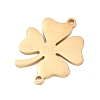 Saint Patrick's Day 304 Stainless Steel Shamrock Connector Charms LS-STAS-Z183-04G-2