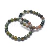 Natural Indian Agate Bead Stretch Bracelets BJEW-K212-B-010-4
