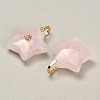 Natural Rose Quartz Pendants G-Z157-01G-A04-2