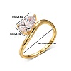 Brass Pave Single Cubic Zirconia Finger Rings for Women ZK8046-3-1