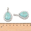 Synthetic Turquoise & Rhinestone Pendants G-K338-31P-06-3