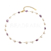 Natural Amethyst & Pearl Beaded Necklace NJEW-JN03894-03-1