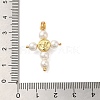 Rack Plating Brass & Acrylic Pearl Pendants KK-G488-04G-4