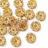 Brass Rhinestone Spacer Beads RB-YW0001-05D-01G-2