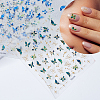6 Sheets 2 Styles Butterfly Pattern PET Plastic Nail Art Stickers DIY-HS0002-06-3