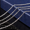 Nickel Free Silver Color Plated Brass Chain Necklaces X-SW028-S-5
